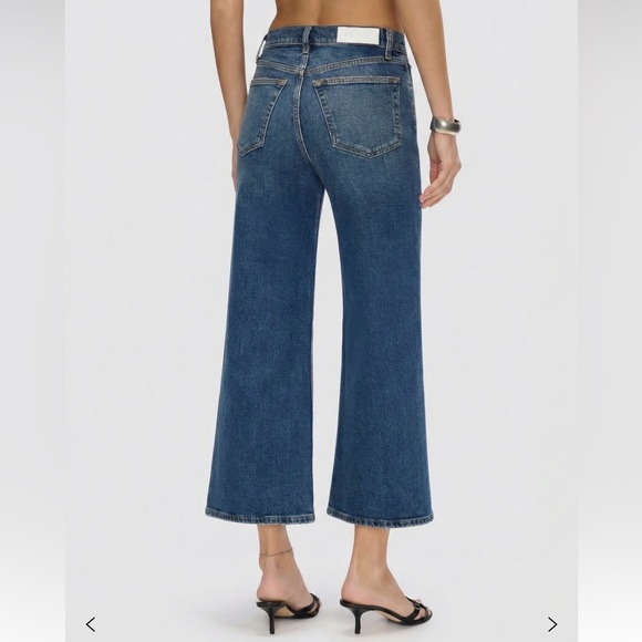 Evereve RE/DONE High Rise Wide Leg Crop Jeans 29 Crafted Indigo NWT - Picture 2 of 9